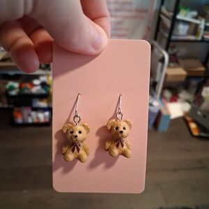 Handmade Teddy Bear Earrings